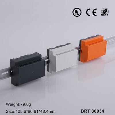 DIN Rail Enclosure BRT80034 105.6x86.8x48.4mm DIN Rail Box For Industrial Control & Power Supply